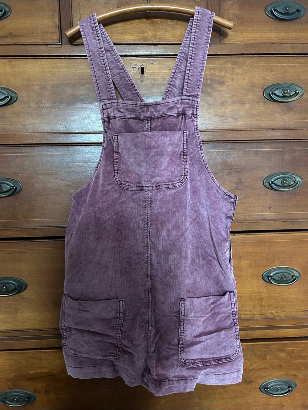 BDG Plum Washed Dress Overalls